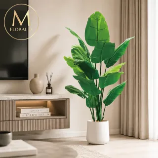 【Floral M】招財納福天堂鳥170cm大型仿真植栽(贈花盆)(仿真樹/免澆水/室內佈置/居家裝飾/招財擺設)