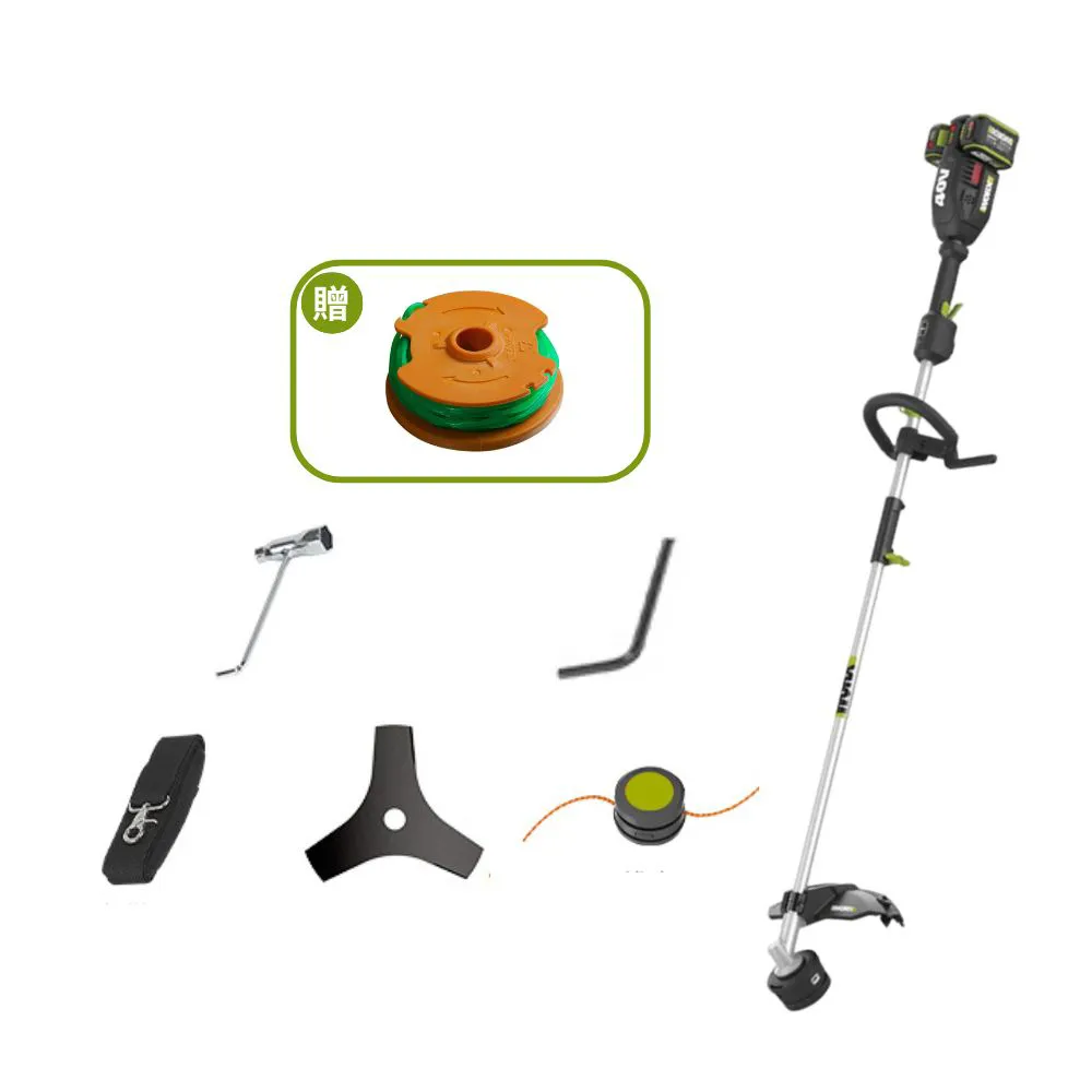 【WORX 威克士】40V 38cm 割草機 WD184.9(修草機 剪草機 打草機 無刷鋰電割草機 2合一 多功能 園藝)