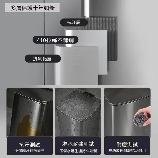 廚房垃圾桶家用新款不鏽鋼腳踏式大號 10L垃圾桶 附蓋高檔輕奢大容量紙簍 CKY