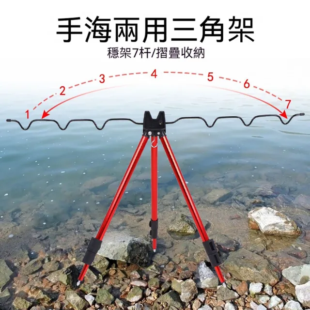 YISO易搜 釣魚支幹 海竿支架 釣魚三腳架 拋竿支架 三角架 筏竿支架(鎖扣定位/鋁合金伸縮/可折疊)