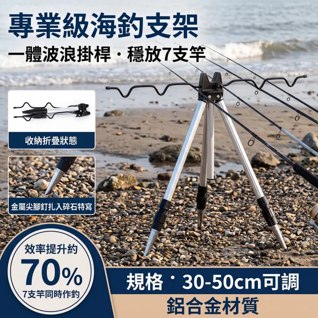 YISO易搜 釣魚支幹 海竿支架 釣魚三腳架 拋竿支架 三角架 筏竿支架(鎖扣定位/鋁合金伸縮/可折疊)