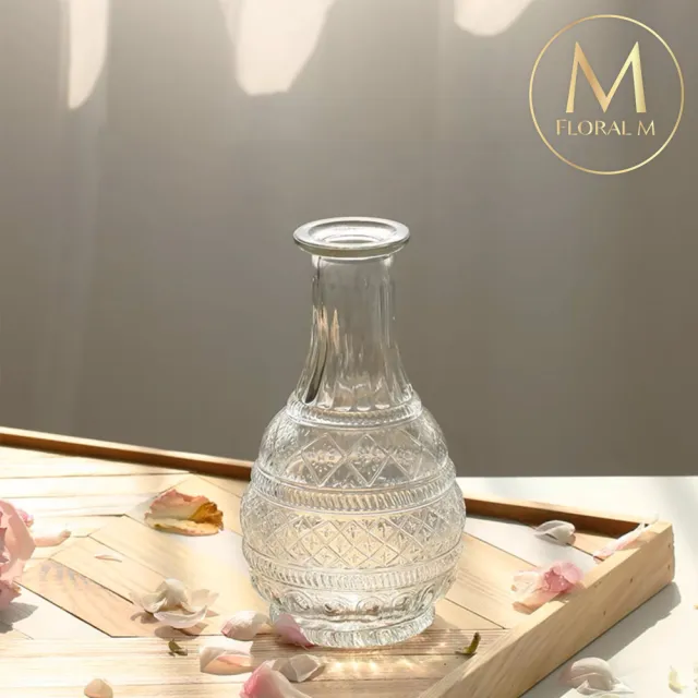 【Floral M】羅馬玻璃辛西亞花瓶(花瓶/插花/玻璃瓶/花器/花盆/陶瓷花瓶/桌面擺飾/居家裝飾)