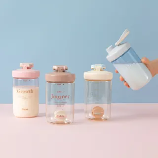 【Oolab 良杯製所】2入組 律動蛋白搖搖杯 500ml(防漏/乳清蛋白/7色任選/攪拌球/健身杯)