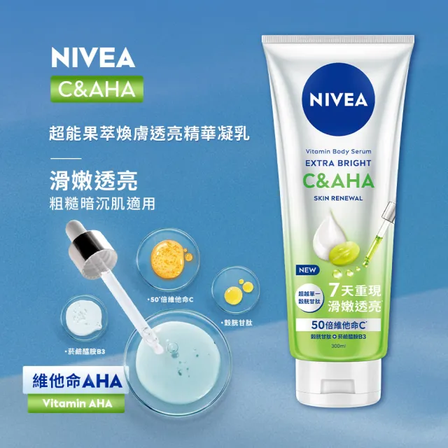 【NIVEA 妮維雅】亮白極致嫩膚乳液400ml+超能果萃精華凝乳系列300ml共2入(No.1 美白身體乳)