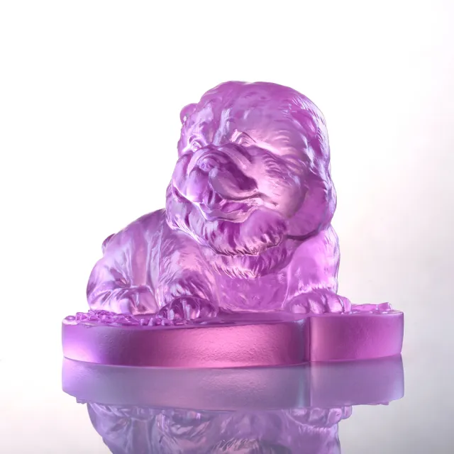 【琉璃工房】只有愛 鬆獅犬生日感恩感謝心(十二生肖/禮物/水晶/藝術品/禮贈/企業)
