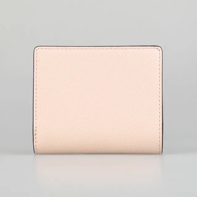 【FURLA 芙拉】FURLA精品粒面牛皮釦式短夾(粉X淡綠)