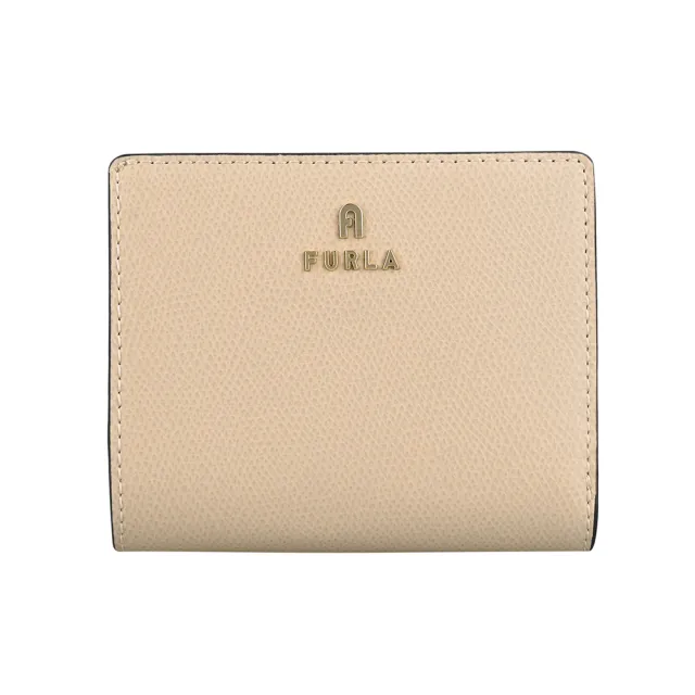 【FURLA 芙拉】FURLA精品粒面牛皮釦式短夾(淡粉)