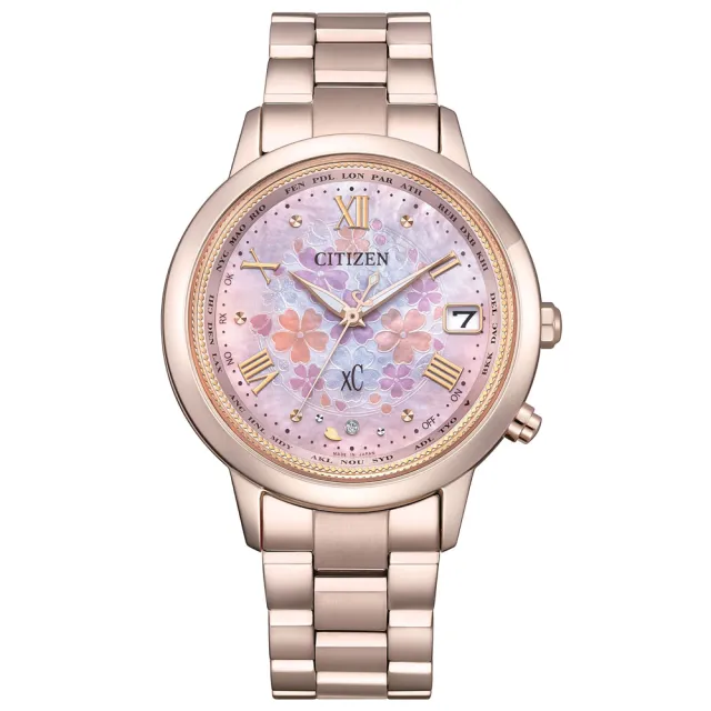 【CITIZEN 星辰】xC30週年 Hebe田馥甄 廣告配戴 花曜日 光動能電波腕錶 七夕 情人節 送禮 (CB1135-52N)