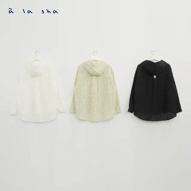 【a la sha】若隱若現的雨絲連帽襯衫