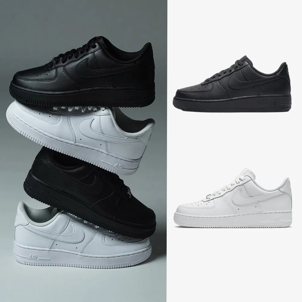 【NIKE 耐吉】運動鞋 休閒鞋 女鞋 WMNS AIR FORCE 1 07 全黑 白 AF1(DD8959-001&)