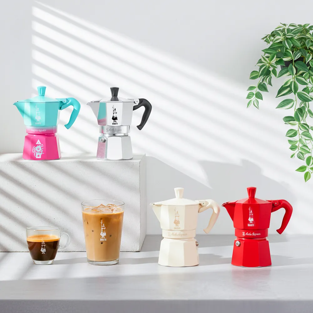 【Bialetti 比亞樂堤】經典摩卡壺MOKA-3杯份(魷魚遊戲聯名/義式濃縮/原廠保固2年/免插電咖啡機)