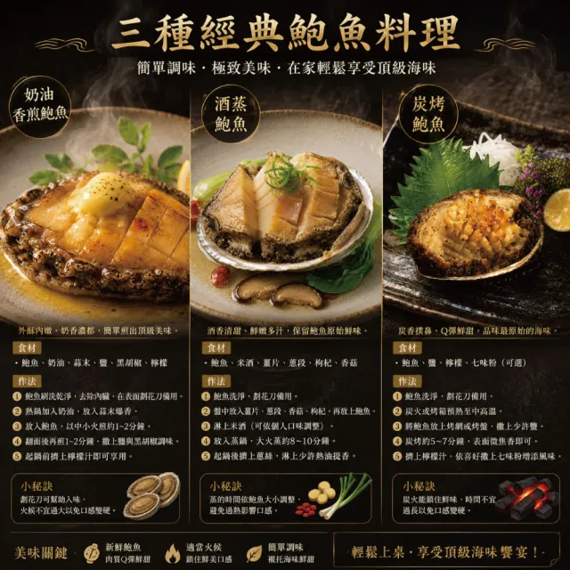 【小川漁屋】南非活凍帶殼鮑魚2包(500g±10%/包/約6-8粒)