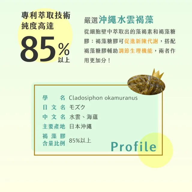 【歐瑪茉莉】即期品 纖萃膠代謝膠囊x3盒(共90粒、沖繩褐藻醣膠.膳食纖維-順暢窈窕)