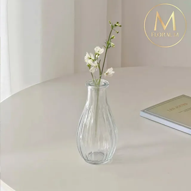 【Floral M】羅馬玻璃貝拉小花瓶(花瓶/插花/玻璃瓶/花器/花盆/陶瓷花瓶/桌面擺飾)