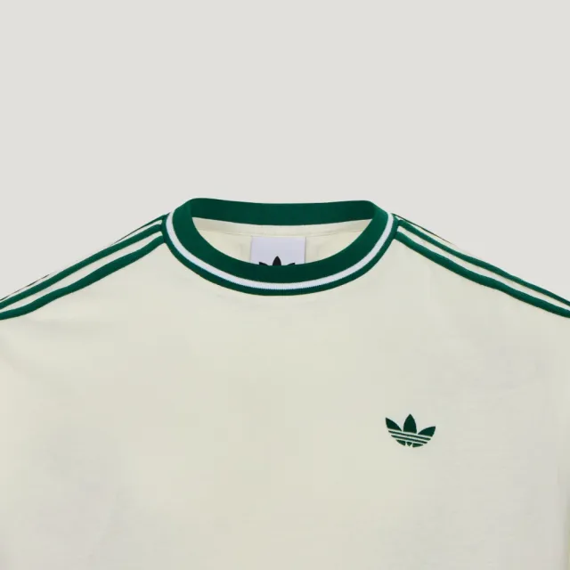 【adidas 愛迪達】短袖上衣 男 三葉草 亞規 TEE SS 白綠 KW5690