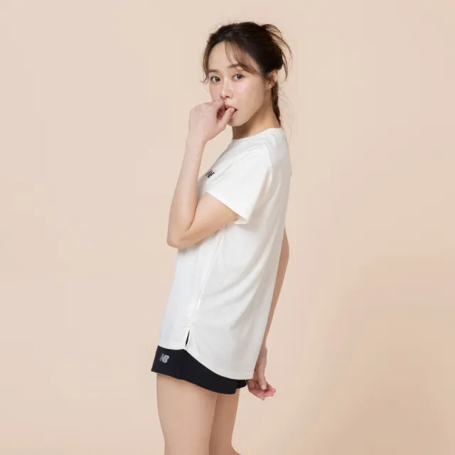 【NEW BALANCE】NB短袖上衣 女 美規 米白 WT6280DTAGA