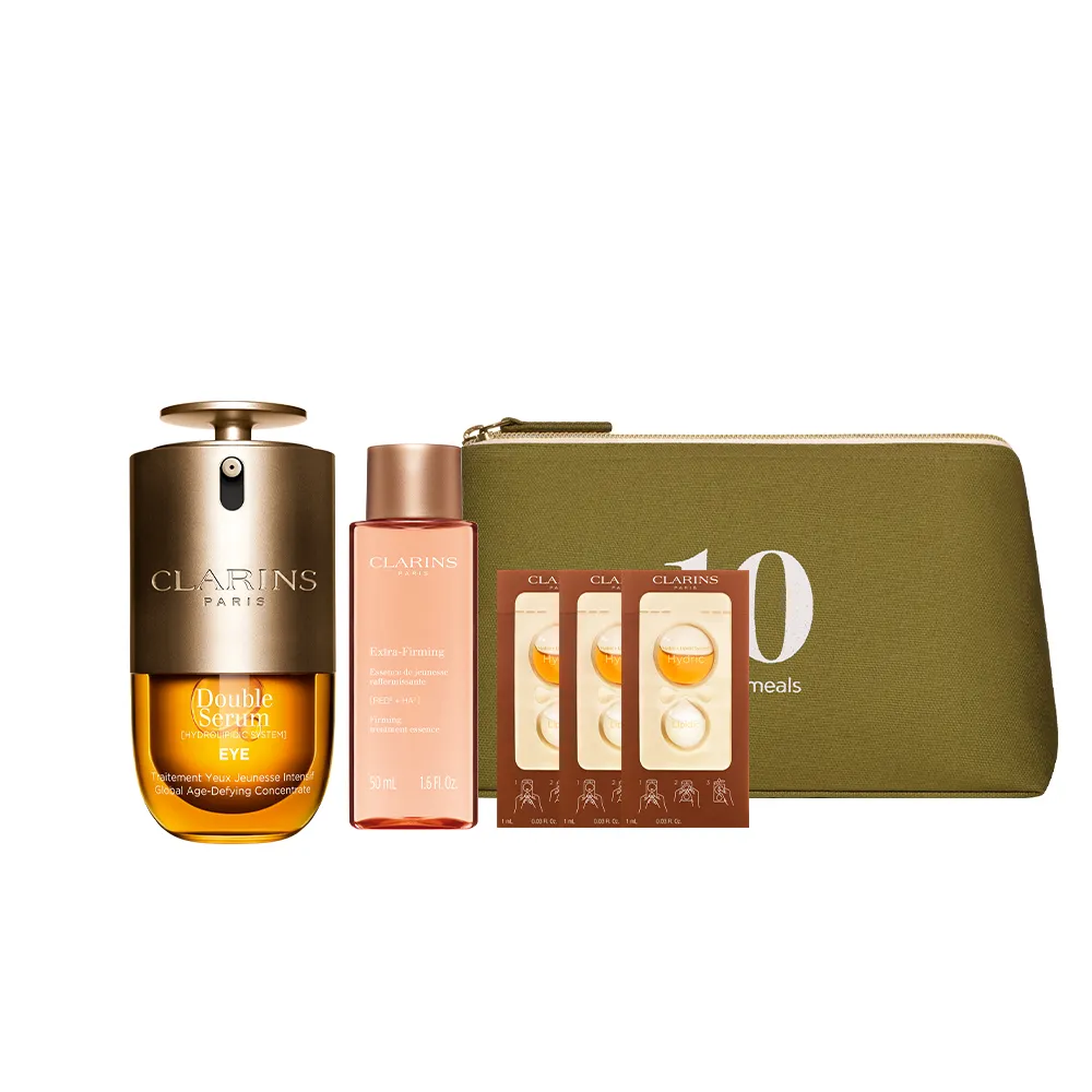 【CLARINS 克蘭詩】黃金亮眼雙萃20ml(眼部精華 眼膜 黑眼圈 細紋)