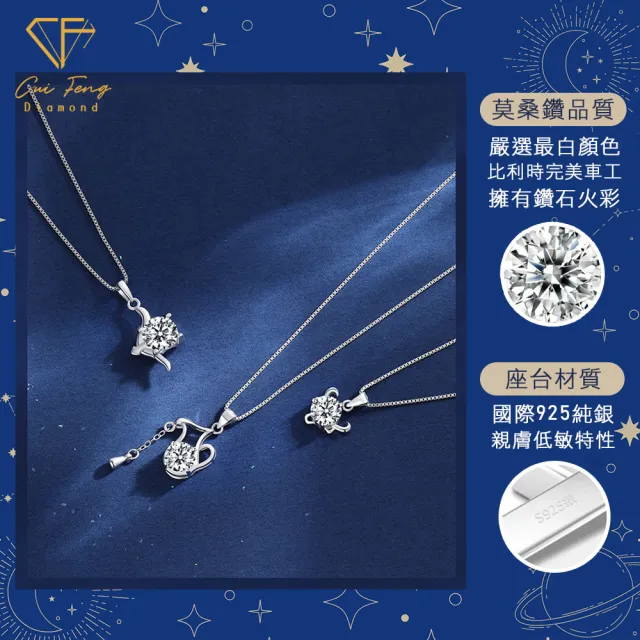 【CF Diamond】MOMO獨家12星座｜七夕情人節 (莫桑鑽 獅子座 處女座 項鍊 戒指 手鍊 耳環 生日 禮物 鑽石)