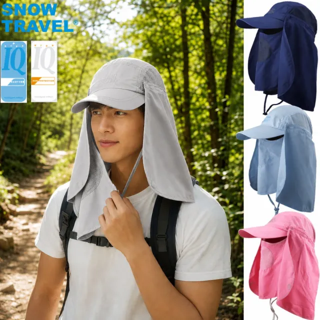 【SNOWTRAVEL】AH-4 抗UV遮陽休閒帽/臉+肩頸部防曬設計(防曬/遮陽/多功能/抗UV/戶外/休閒)