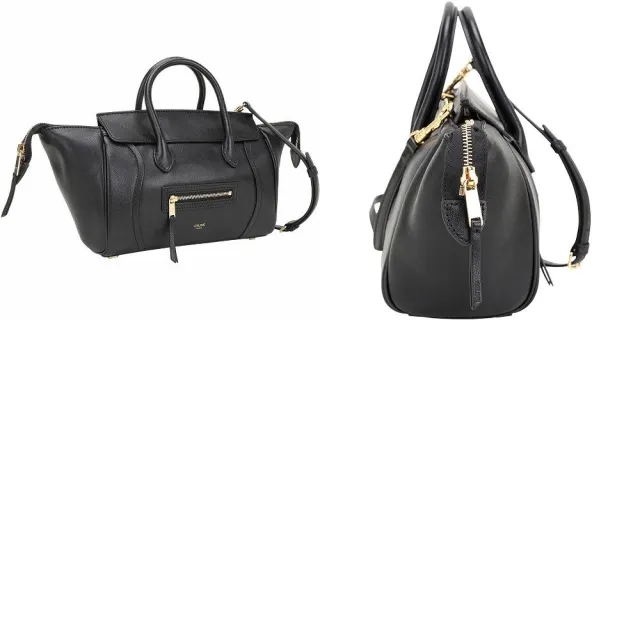 【CELINE】賽琳 Luggage 小款 亮澤小羊皮手提 肩斜背兩用包 冏包(2色可選)