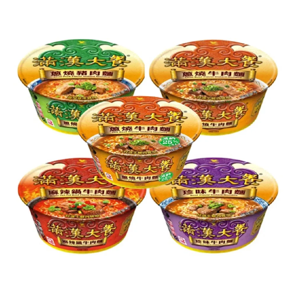 【滿漢大餐】碗麵x2箱(共12入)蔥燒牛肉/麻辣鍋牛肉/珍味牛肉/蔥燒豬肉/蔥燒牛肉減納)(-中元)