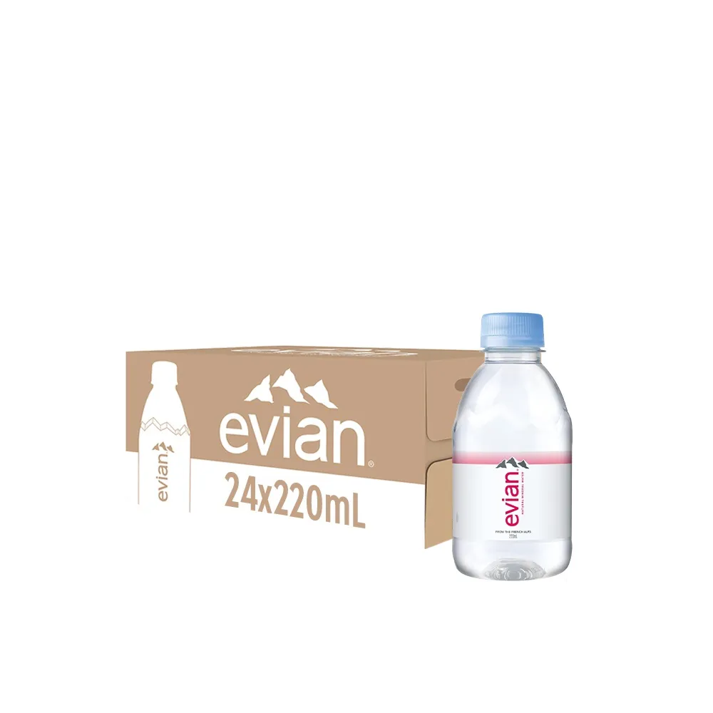 【Evian 依雲】官方直營 日本版 天然礦泉水220mlx24入/箱(寶特瓶)*3