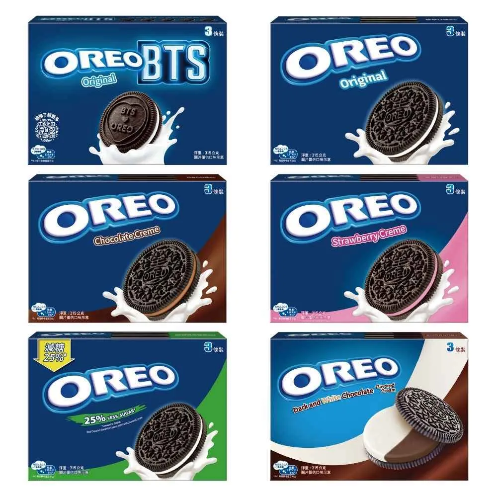 【OREO 奧利奧】OREO夾心餅乾量販盒 三入分享組(多口味可選、含BTS 聯名款)
