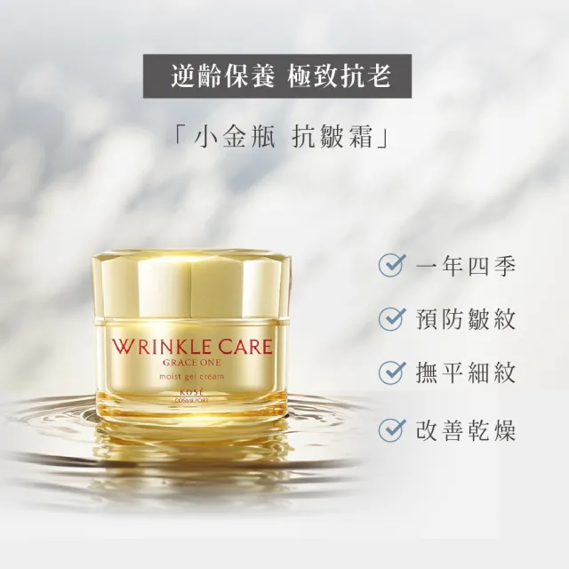 【KOSE 極上活妍】獨家特談 凍齡撫紋極致修護超值組(抗皺凝霜100g+保濕眼膜60枚入/保濕精華液/修護面膜)