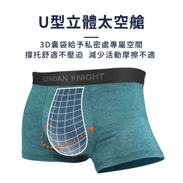 【VOLA 維菈】藍盾騎士 加大尺碼 XL-5XL 加大乾爽U型平口褲 彈力男內褲 四角褲 立體囊袋 下檔加長 男生內褲