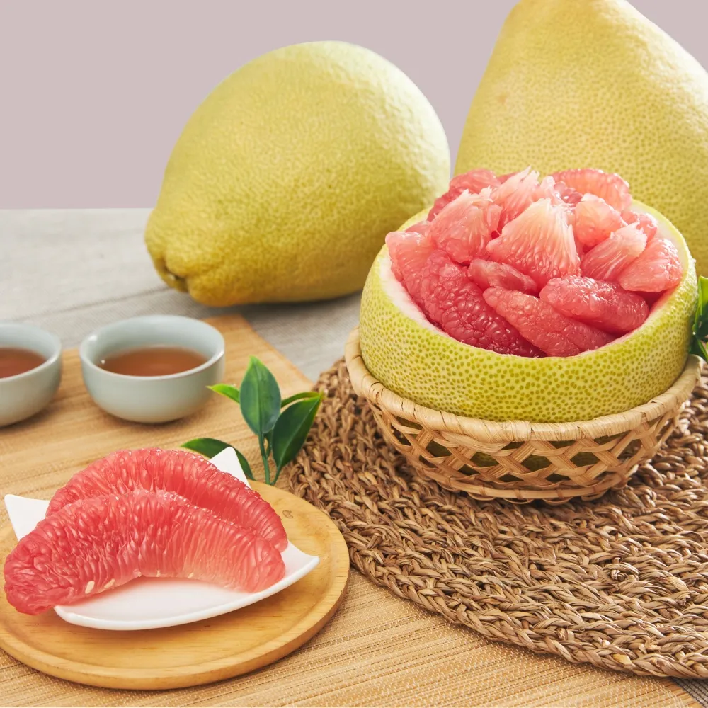 【黑貓嚴選】《台南李文粒果園》麻豆紅柚6kg(5-8入/箱 60年老欉 產地直送 中秋 柚子 禮盒)