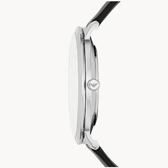 【EMPORIO ARMANI】優雅小秒針皮帶腕錶42mm(AR11162)