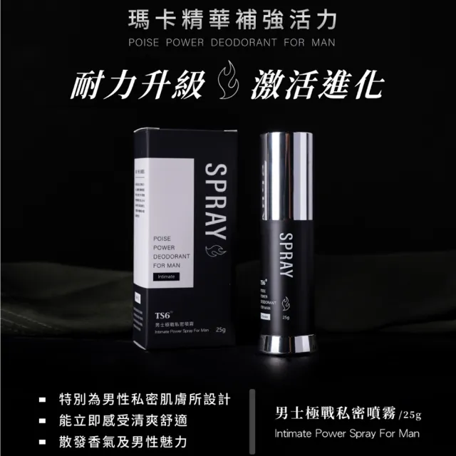 【TS6 護一生】男士極光私密精華乳+男士極戰私密噴霧25g+男士極淨私密沐浴露330g(經典/舒涼)