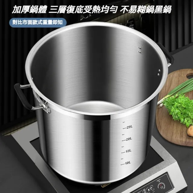 KENGQ鏗鏘 商用大容量湯桶 33.6L商用款 35cm*35cm（承重抗腐蝕/三層複底/受熱均勻）