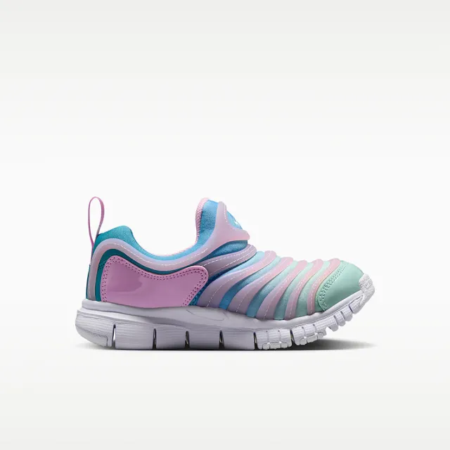 【NIKE 耐吉】運動鞋 童鞋 中童 兒童 毛毛蟲鞋 套腳式 DYNAMO FREE PS 粉藍 343738-642