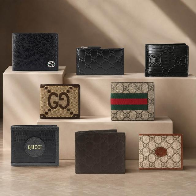 【GUCCI 古馳】經典LOGO零錢8卡對開短夾/皮夾 (款式任選)