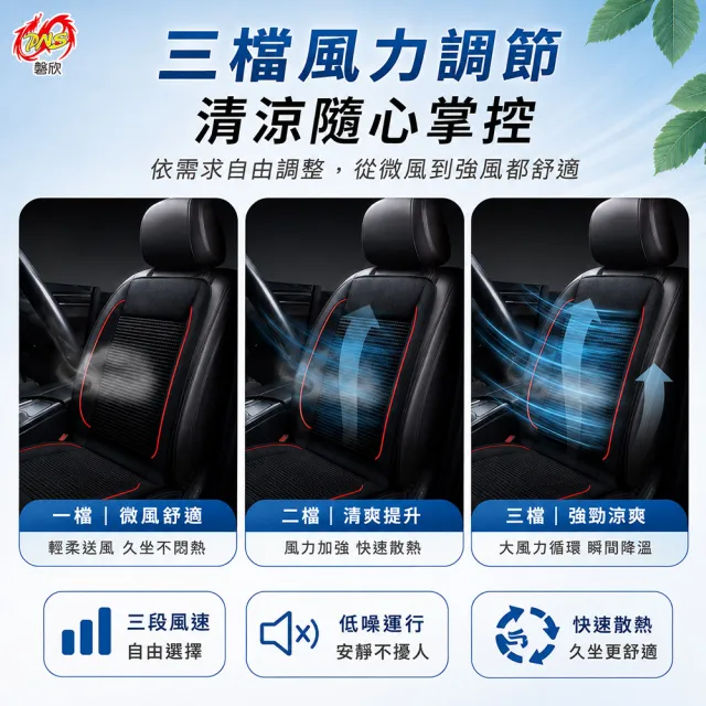 真涼快風扇冰絲按摩座墊 黑 12-24V 通風坐墊/涼風坐墊 車麗屋