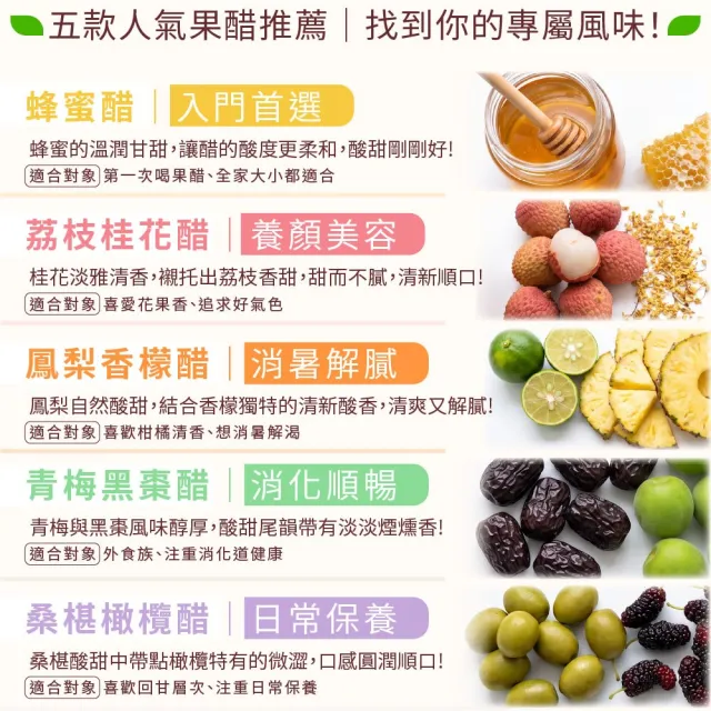 【永禎】經典濃醇水果醋250mlx2瓶 任選(天然無添加/含酵素果醋/中元普渡拜拜)