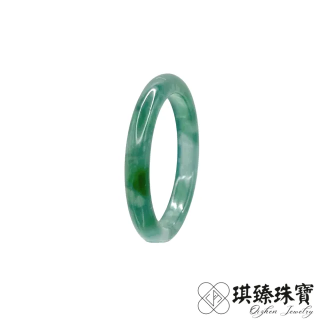 【琪臻珠寶】天然A貨翡翠糯冰種藍水飄花細版戒指(內徑14-18mm_經典款_隨機出貨_9月獻禮_限時優惠)