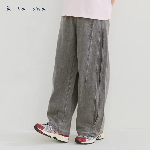 【a la sha】率性牛仔寬褲