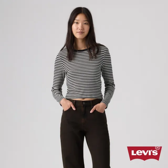 【LEVIS】ROSE 朴彩英同款 條紋長袖T恤 / 微彈性 女生上衣 人氣新品 008SS-0001