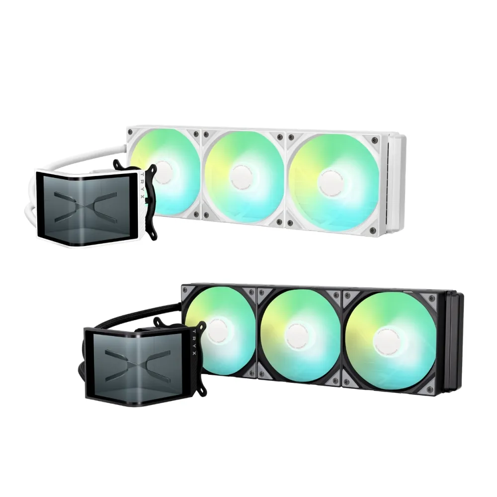 【TRYX】PANORAMA SE 360 ARGB 裸視 3D 曲面液晶水冷 黑/白(TDP:280/Asetek Adela/反光塗層/防刮螢幕)