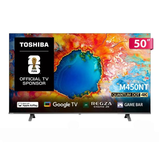 【TOSHIBA 東芝】家電快配★REGZA 50型4K QLED AirPlay2 Google TV液晶顯示器(50M450NT)