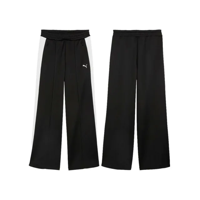 【PUMA】W T7 Wide Leg Pants 運動寬褲 黑色 Rose著用款 抽繩 寬鬆 百搭 639122-01