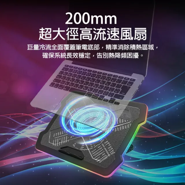 【Antec】HyperFlow RGB Laptop Cooling Pad 電競筆電 RGB 散熱器 LCHF200