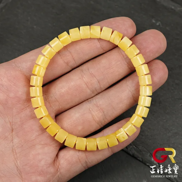 【正佳珠寶】蜜蠟琥珀 頂級白金滿蜜 圓骨蜜蠟 7g 蜜蠟琥珀手珠｜日本彈力繩