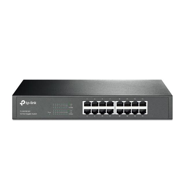 【TP-Link】TL-SG1016D 16埠Gigabit桌上/機架型乙太網路交換器(鋼殼)