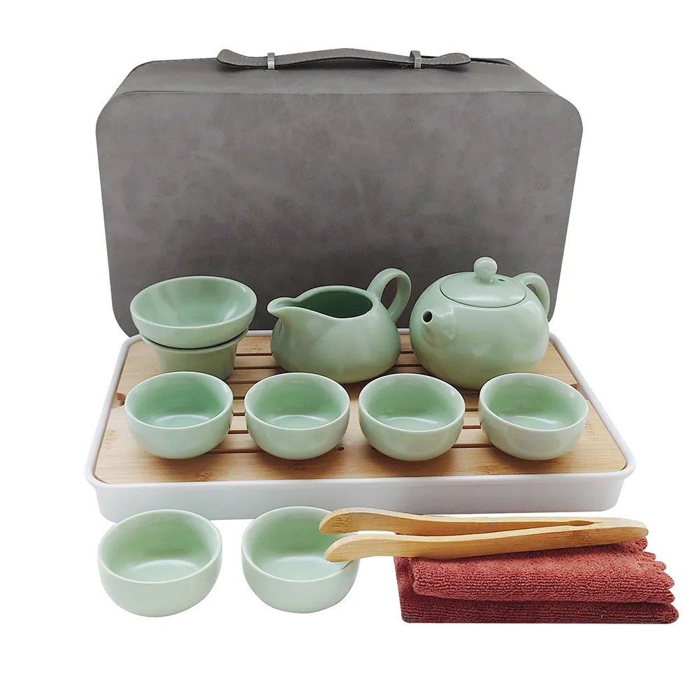 【LIFE SHOP】汝窯旅行茶具套組 / 附收納盒(泡茶杯 旅行泡茶 茶杯 泡茶馬克杯 茶器套裝組)