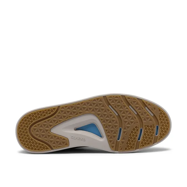 【Clarks】男鞋 Code C Tie真皮輕量異材質拼接板鞋 休閒鞋(海軍藍)(CLM20302C)