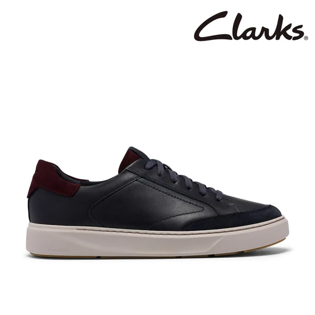 【Clarks】男鞋 Code C Tie真皮輕量異材質拼接板鞋 休閒鞋(海軍藍)(CLM20302C)