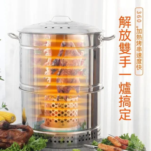 【MOOG 沐格】不鏽鋼商用桶仔雞爐 大爐體吊掛烤爐 烤雞烤鴨烤羊腿燒烤爐 吊爐烤肉爐